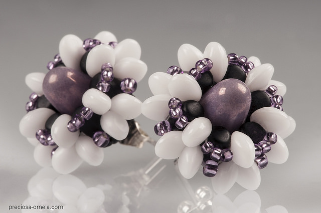 fialová bižuterie z mačkaných perlí PRECIOSA SoloTm